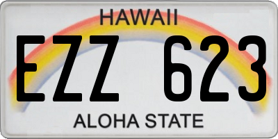 HI license plate EZZ623