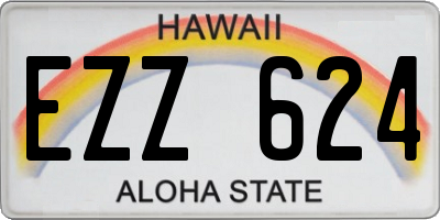 HI license plate EZZ624