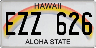HI license plate EZZ626