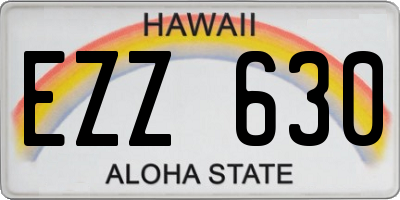 HI license plate EZZ630