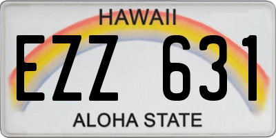 HI license plate EZZ631