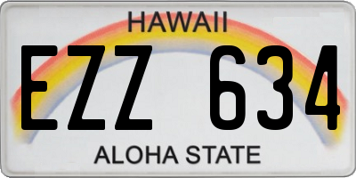 HI license plate EZZ634