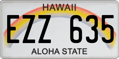 HI license plate EZZ635