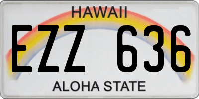 HI license plate EZZ636