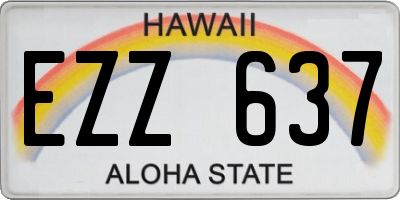 HI license plate EZZ637