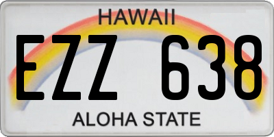 HI license plate EZZ638