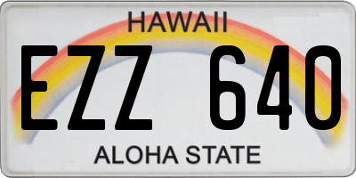 HI license plate EZZ640