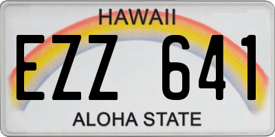 HI license plate EZZ641