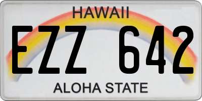 HI license plate EZZ642