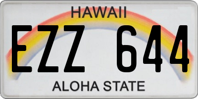 HI license plate EZZ644