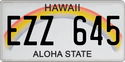 HI license plate EZZ645