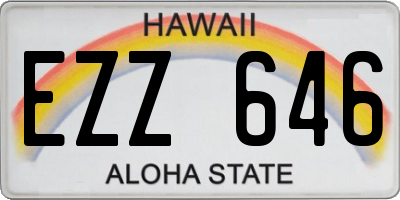 HI license plate EZZ646