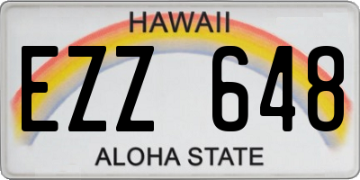 HI license plate EZZ648
