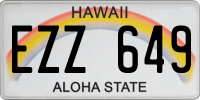 HI license plate EZZ649