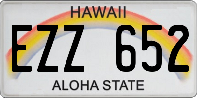 HI license plate EZZ652