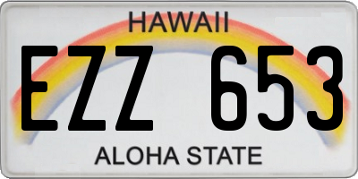 HI license plate EZZ653