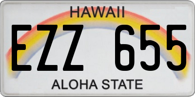 HI license plate EZZ655