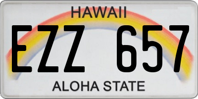 HI license plate EZZ657