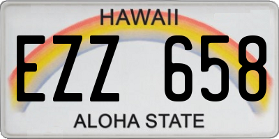 HI license plate EZZ658