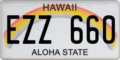 HI license plate EZZ660