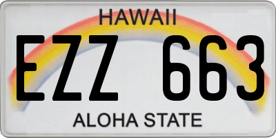 HI license plate EZZ663