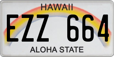 HI license plate EZZ664