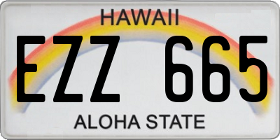 HI license plate EZZ665