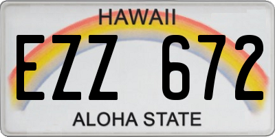 HI license plate EZZ672