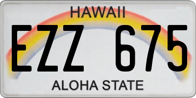HI license plate EZZ675