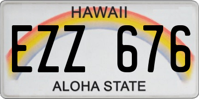HI license plate EZZ676