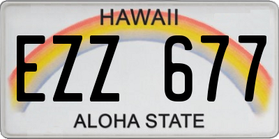 HI license plate EZZ677