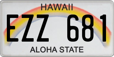 HI license plate EZZ681