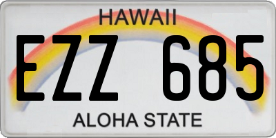 HI license plate EZZ685