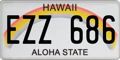 HI license plate EZZ686