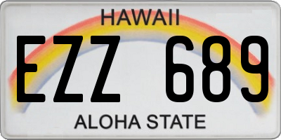 HI license plate EZZ689