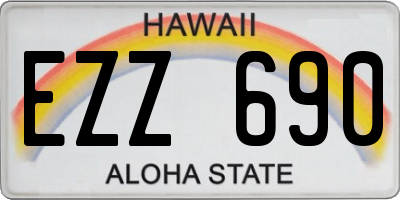 HI license plate EZZ690