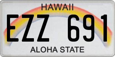 HI license plate EZZ691
