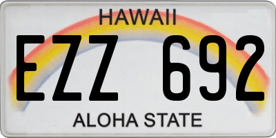HI license plate EZZ692