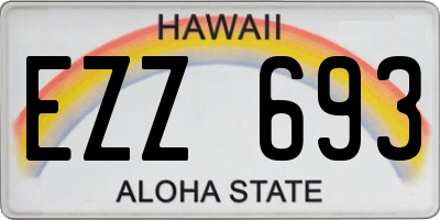 HI license plate EZZ693