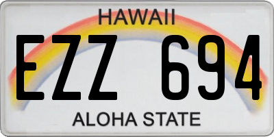 HI license plate EZZ694