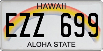 HI license plate EZZ699