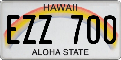 HI license plate EZZ700