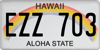 HI license plate EZZ703