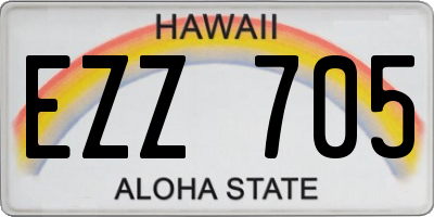 HI license plate EZZ705