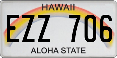 HI license plate EZZ706