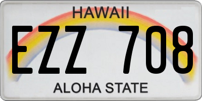 HI license plate EZZ708