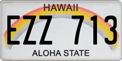 HI license plate EZZ713