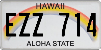 HI license plate EZZ714