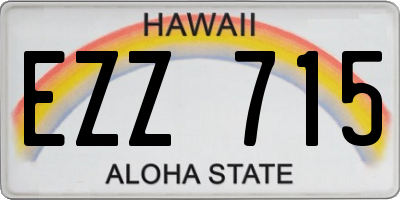 HI license plate EZZ715