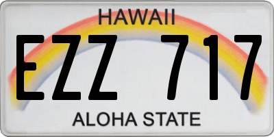HI license plate EZZ717